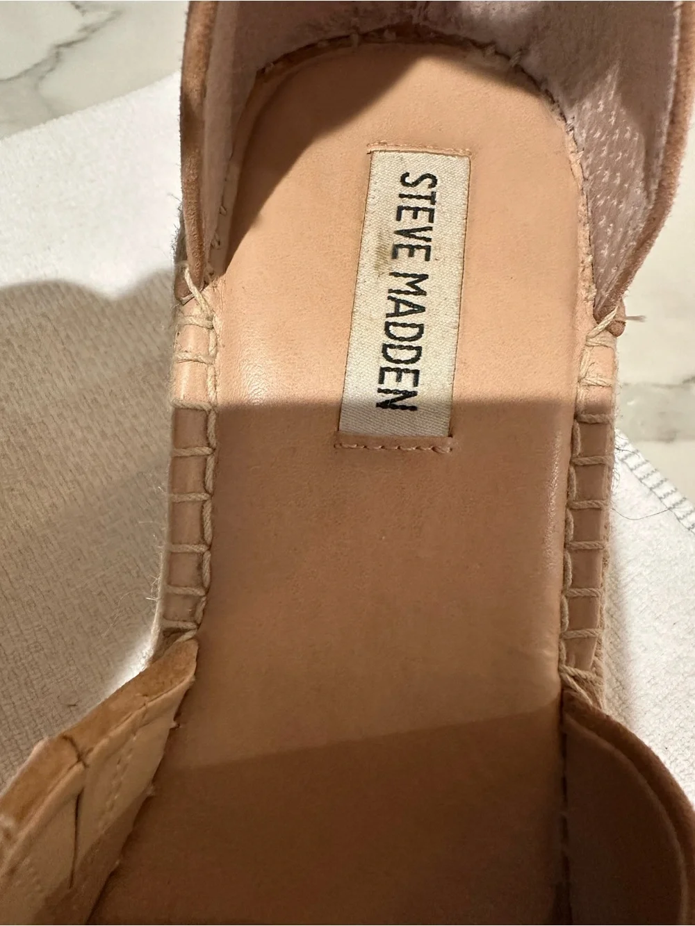Steve Madden Tan Espadrille Platform Wedge Sandals